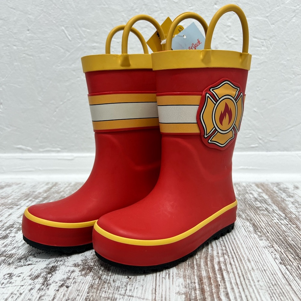 Cat & Jack Kids Waterproof Fireman Rain Boots - Picture 2 of 8